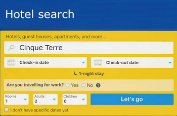 Hotel search in Cinque Terre
