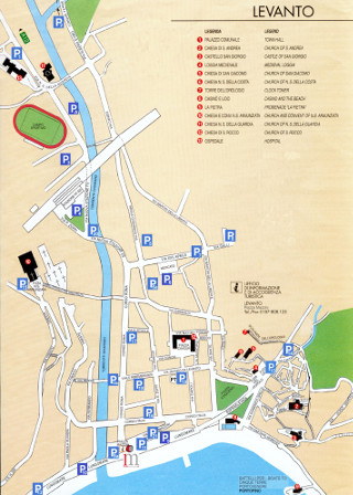 Aparcamiento en Levanto, mapa